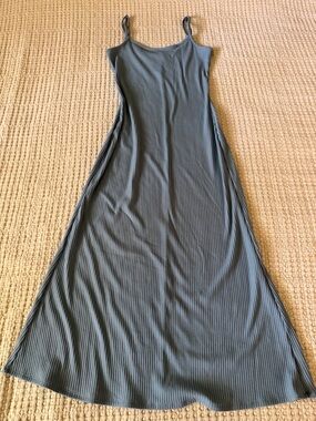 a new day Slate Blue Ribbed Maxi Slip Dress
